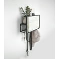 thumbnail image 3 of Umbra Cubiko Rectangular Wall Mirror and 5 Hook Storage Unit With Open-Side Access 12x8x4" Black, 3 of 10