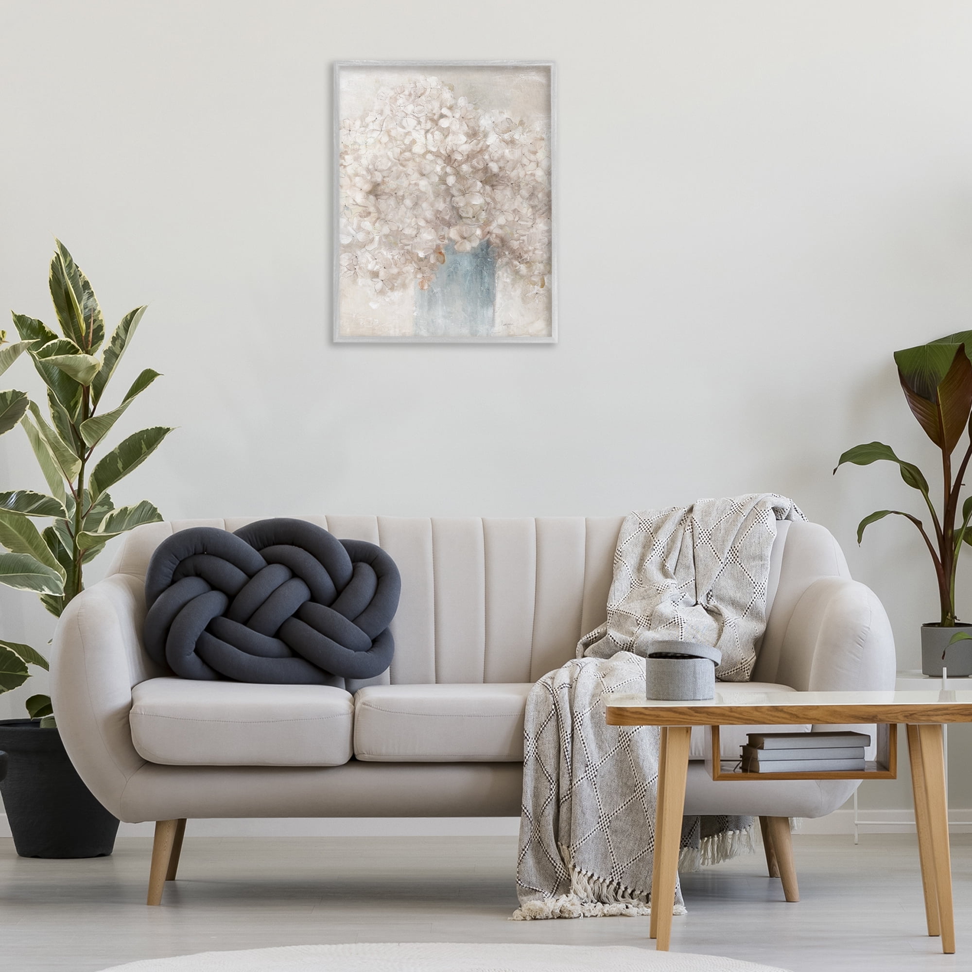 Stupell Industries Soft Clouded Bouquet Botanical & Floral Painting Gray Framed Art Print Wall Art, 24 x 30