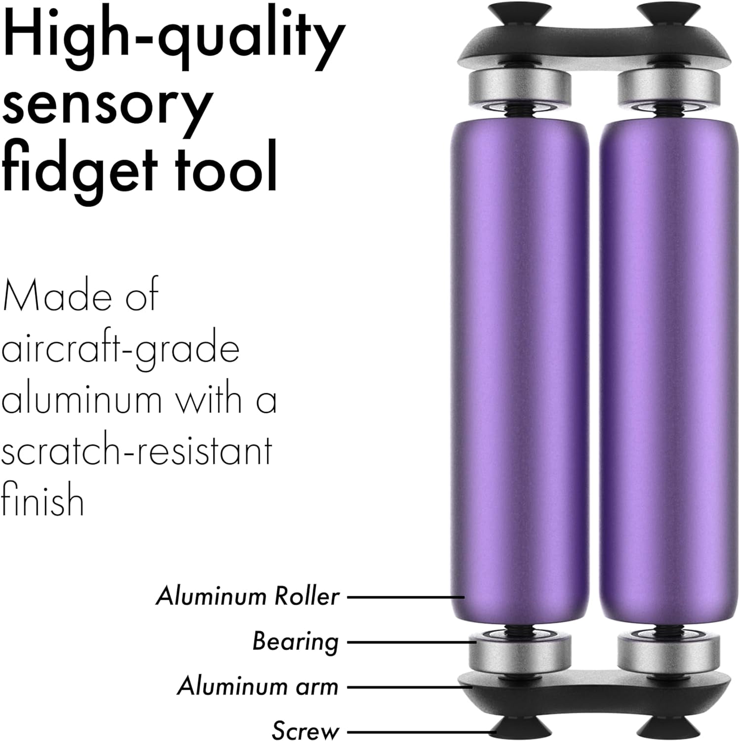 Purple Junior ONO Roller - Handheld Fidget Toy for Adults | Help Relieve Stress, Anxiety, Tension | Promotes Focus, Clarity | Compact, Portable Design