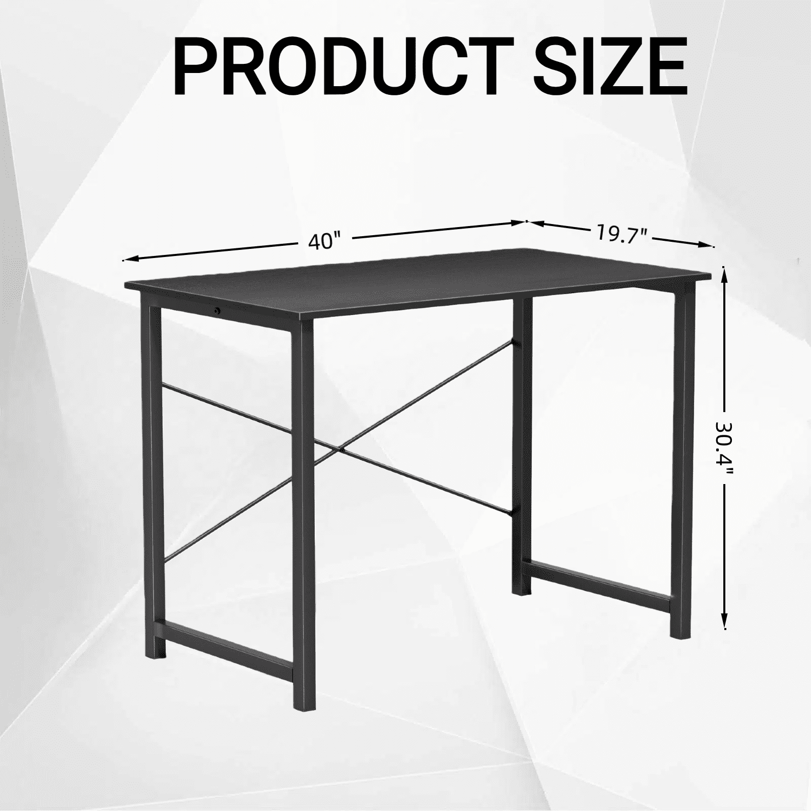 CONCETTA 40in Computer Office Desk, Writing Table for Small Spaces, Modern Style Home Office Desk, Black