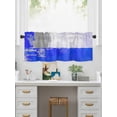 thumbnail image 5 of Valances for Windows Blue Grey Rod Pocket Cafe Window Treatments Valance Curtains for Kitchen Bathroom Laundry Basement Windows 54"x18", 5 of 9
