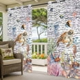 thumbnail image 5 of Outdoor Curtains for Patio Waterproof, Brown Turtle Coastal Windproof Pravicy Outside Porch Blackout Curtain, Summer Beach Coral Seahorse Ocean Octopus Sun Blocking Grommets Curtains54"x95", 5 of 9