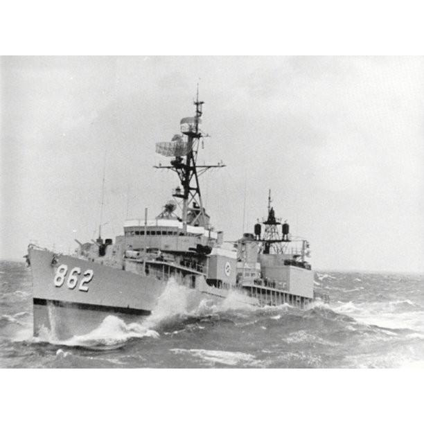 LAMINATED POSTER The U.S. Navy destroyer USS Vogelgesang (DD862) in heavy seas. The photo was