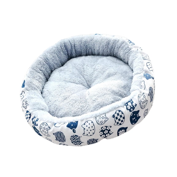 Cama para gatos, caseta para gatitos, colchón para dormir con base antideslizante, cómoda cama para mascotas de 17 pulgadas Gato blanco