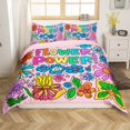 thumbnail image 1 of Erosebridal Housse de Couette Florale Rétro Simple pour Filles, Ensembles de Literie à Imprimé Flower Power Taille Simple, Rose 2 Pcs (Sans Couette), 1 of 7