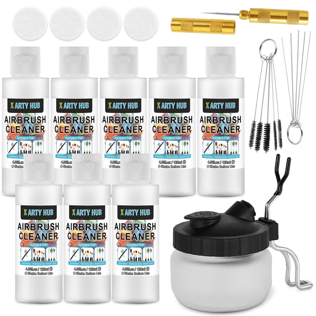 Kit de limpieza para aerógrafo X ARTY HUB con limpiador para aerógrafo de 120 ml