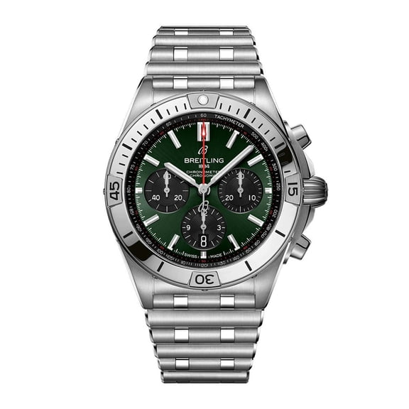 Breitling Chronomat B01 42 Chronograph Automatic Green Dial Steel Men's Watch AB0134101L2A1