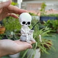 thumbnail image 3 of Resin Fishing Skull Outdoor Patios Decoration Home Patios Yard Pond Resin Sculpture for Halloween Party Prop, 3 of 5