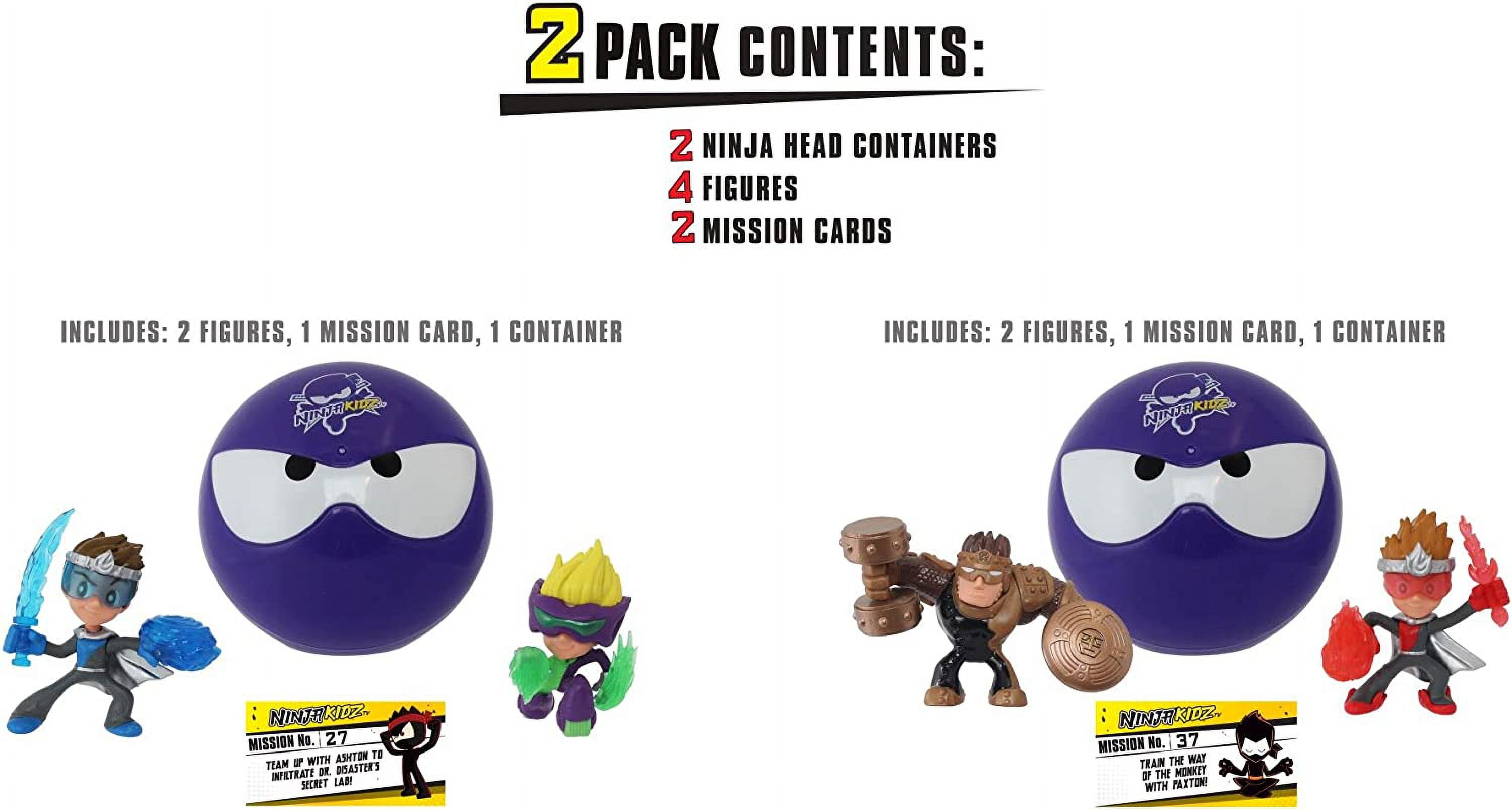 NINJA KIDZ TV Mini Mystery Ninja Ball 2 Pack - Series 3 Purple | Includes 2 Characters of 13 Possible | 6 Unique Ninja Balls to Collect