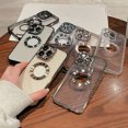 thumbnail image 2 of Mobile Phone Case Electroplated CD Pattern Anti-drop Anti-scratch Dust-proof Lens Protector Soft TPU Clear Transparent Phone Protective Back Cover for iPhone 14 13 12 Pro Max Mini, 2 of 7