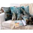 thumbnail image 6 of Set of 4 Abstract Throw Pillow Covers 18x18 Inch Modern Messy Teal Turquoise Black and Brown Retro Painting Decorative Pillow Cases for Home Decor Perfect for Bold and Artistic Spaces, 6 of 6