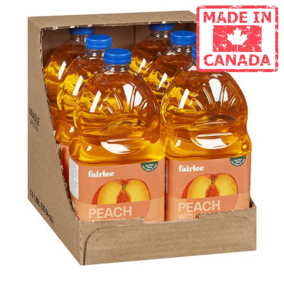 Fairlee Juices Drink Peach With Fibre Light 1.89L/63.91oz (6/Case) - Canadian Made