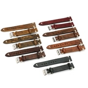 Watch Band Straps Vintage Style Distressed Leather Strap with Stitching Women/Men