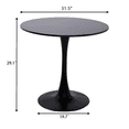 thumbnail image 3 of Tcbosik 31.5 inch Small Round Dining Table for 2-4 People, Modern Minimalist MDF Kitchen Table w/ Metal Pedestal Base, for Living Room, Restaurant, Office, Cafe, Black, 3 of 7