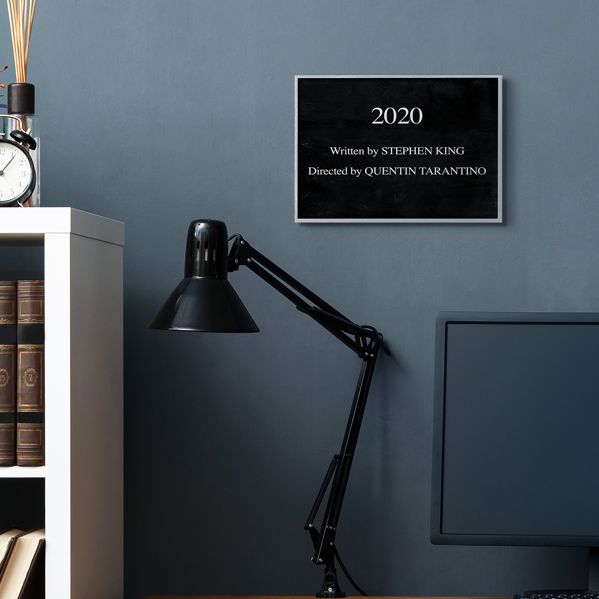 Stupell Industries 2020 By King and Taratino Phrase Movie Humor Pun Inspirational Painting Gray Framed Art Print Wall Art, 11 x 14
