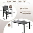 thumbnail image 4 of 7 Piece Outdoor Dining Set, Patio Dining Table Set for 6 Persons, Garden Patio Textilene Dining Furniture Set with Plastic-Wood Tabletop, Dining Table Chairs Conversation Set for Deck Patio, 4 of 8