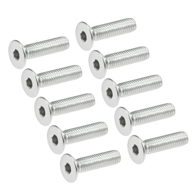 Unique Bargains Vis de Machine à Tête Plate M5x20mm Vis Hexagonale Intérieure Boulons de Fixation en Acier Inoxydable 304 20 Pcs