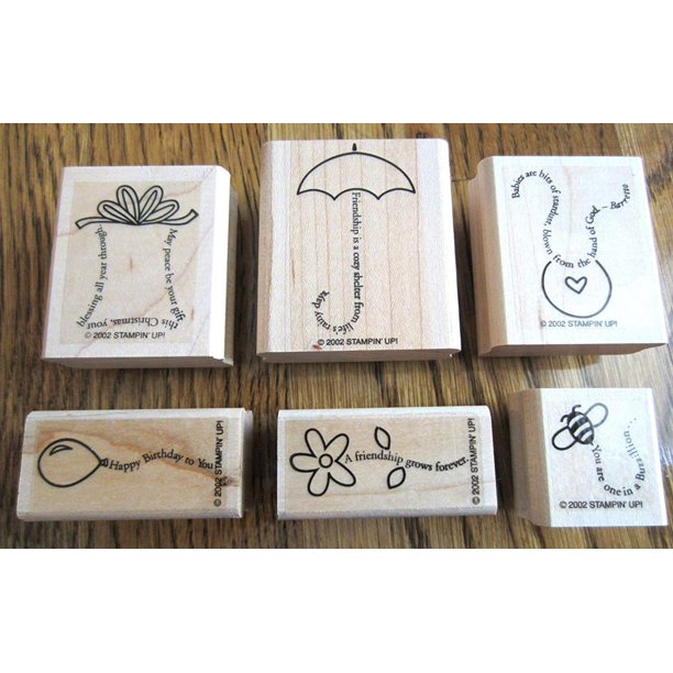 The Fine Print Set Of 6 Rubber Stamp Set Lot 02 Rubber Stamp By Stampin Up Walmart Com Walmart Com