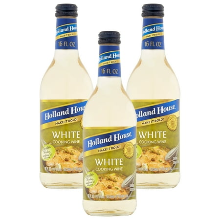 (3 Pack) Holland House White Cooking Wine, 16 oz (Best White Wine For Cooking)