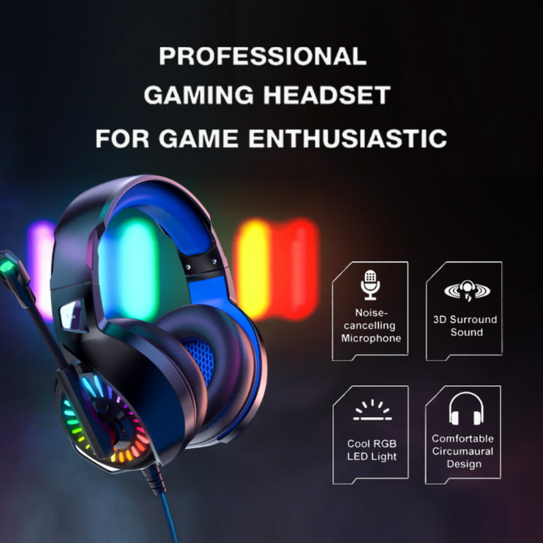 EasySMX C06W 2.4GHz Wireless Gaming Headset for PC, PS4, PS5, MAC, Nintendo  Switch, 3.5mm Wired Mode for Xbox One, Bluetooth Gaming Headphones with  Detachable Noise Canceling Microphone, Black 