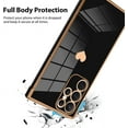 thumbnail image 3 of Compatible with Samsung Galaxy S22 Ultra 5G Case Love Heart Plating Electroplate Luxury Elegant Case Camera Protector Soft TPU Protective Corner Back Cover Galaxy S22 Ultra 5G Case -Black, 3 of 6