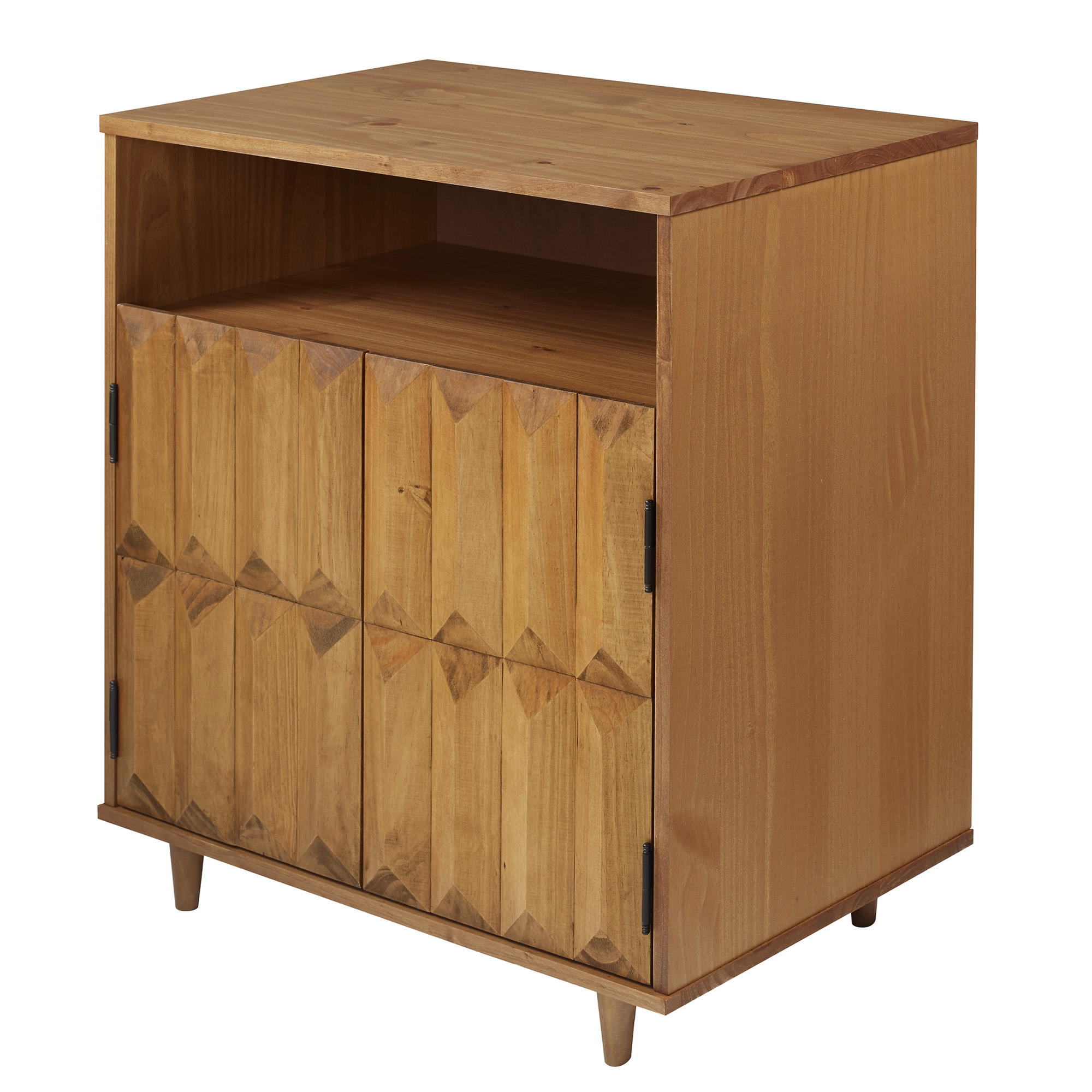 Manor Park Modern Boho Wood Detailed Accent Cabinet, Caramel