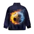 thumbnail image 5 of Uorisanigo Kids Girls Sweatshirt School Long Sleeve Pullover Top Oversized Fire Soccer Ball Quarter Zip Pullover Sweatshirts Casual Essentials Half Zipper Crop Tops Fall Clothes, 5 of 7