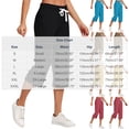 thumbnail image 3 of Gswybco Linen Shorts for Women Casual Knee Length Workout Sports Shorts Solid Color Large Loose Drawstring Sweat Shorts with Pockets, 3 of 7