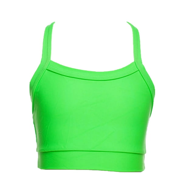 Lexi Luu - Lexi Luu Girls Neon Green Solid Color Cross Back Dancewear ...