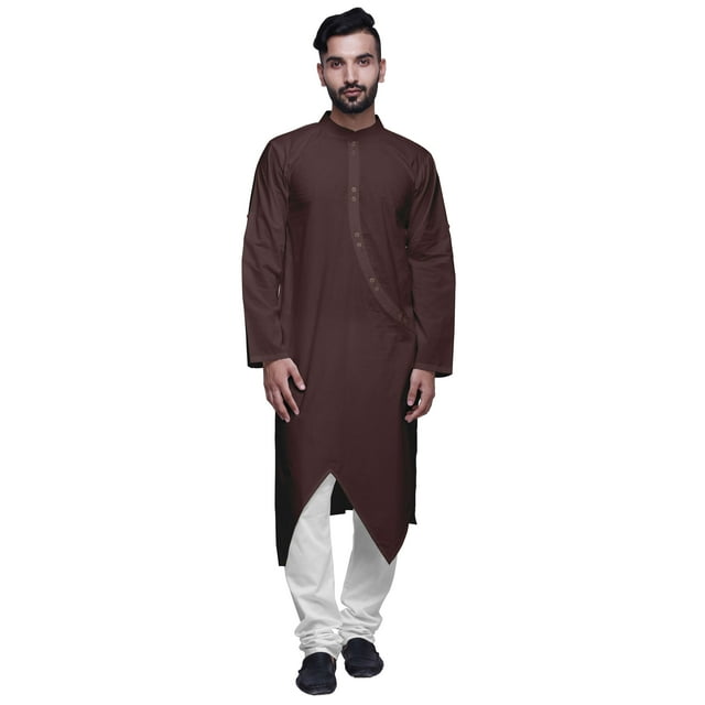 Atasi Designer Kurta For Boys Solid Cotton Button Down Indian Kurta For Men
