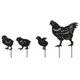 thumbnail image 4 of Yuarrent 4 Uds. De decoración hueca de Metal para jardín, gallina, pollo, estilo Retro negro, patio creativo, familia de pollos, jardín, césped, Decoración del hogar Yuarrent HA017482-00, 4 of 6