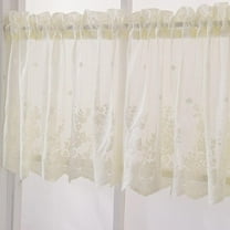 Bullpiano Beige European Embroidered Tulle Curtain Home Window Decorative Curtains Living Room Curtain Home Decor (51.18x16.14)