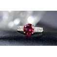 thumbnail image 2 of 6mm Round Cut 2 Carat Red Ruby And Moissanite Diamond Engagement Ring In 10K White Gold, Promise Ring, Anniversary Ring, 2 of 5