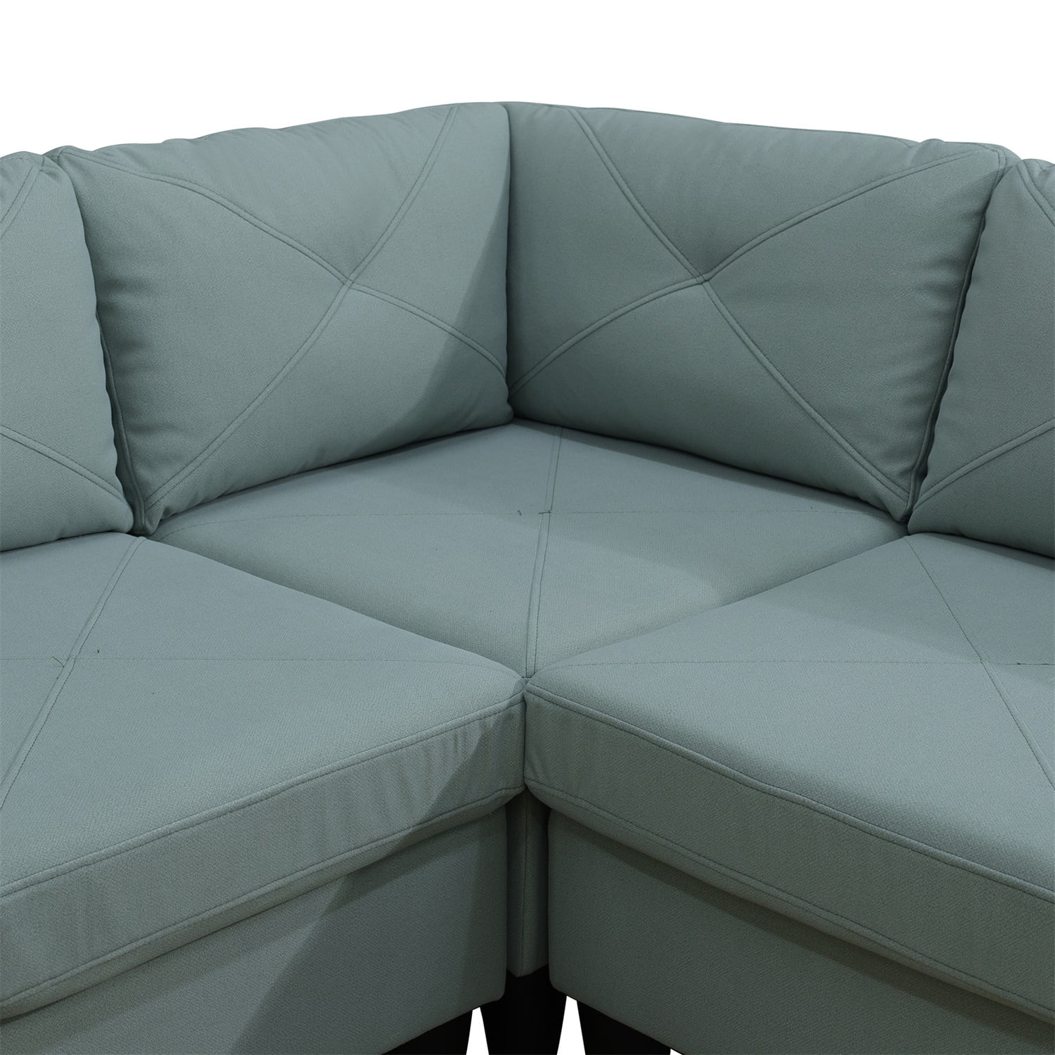 Hommoo Sofa Set,Massa Flannel 4-Piece Couch Living Room Sofa Set,Sectional Couches for Living Room,Pale Green