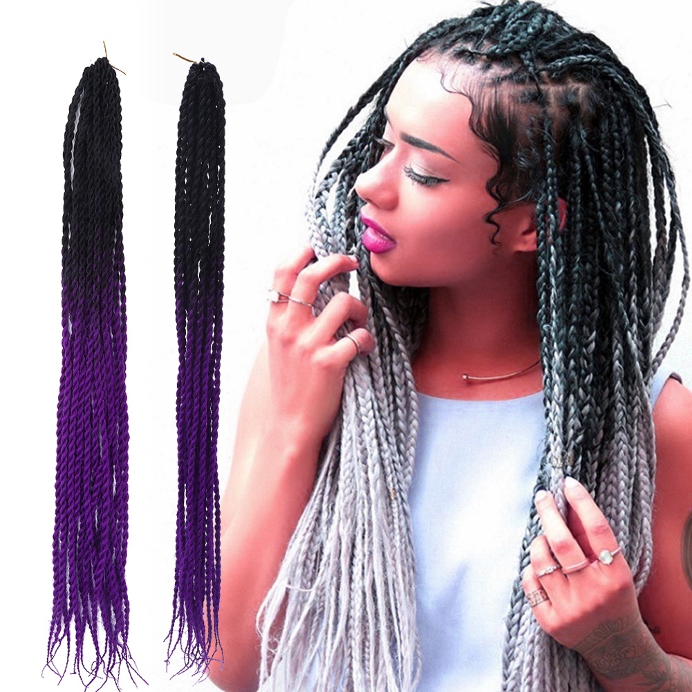 Ejoyous 3 Colors 24inch Chemical Fiber Braids Punk Gradient Dirty