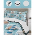 thumbnail image 4 of Quilts Twin XL Size, Coastal Ocean Soft Comforter Bedding Set for Bed, Nautical Lighthouse Blue Wooden Lightweight Quilted Bedspread with Pillow Cover(2 Pieces) for All Season, 68x98 Inch, 4 of 6