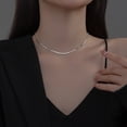 thumbnail image 2 of Collar sencillo y brillante de estilo coreano de plata 925 con cadena desnuda y temperamento para mujer, joyería de cadena única para el cuello, 2 of 5