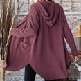 thumbnail image 5 of SHTXOZHI Fall Jacket for Women Long Sleeve Knit Cardigan Casual Fall Hooded Coat with Pockets, 5 of 6