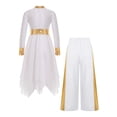 thumbnail image 3 of renvena Girls Praise Dance Dress Long Sleeve Prayer Robe Worship Liturgical with Palazzo Pants Outfit White 6, 3 of 8