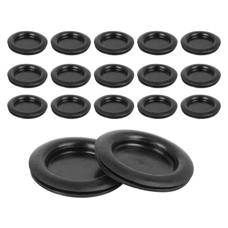 

60pcs 40mm Rubber Grommet Single Side O Ring Electric Cable Protector Black for Car