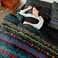 thumbnail image 4 of Feelyou Tribal Bohomian Bedding Comforter Set 7-Piece, Hippie Watercolor King Bedding Sets, Western Style Bed Sheets, Lightweight Room Decor, 4 of 7