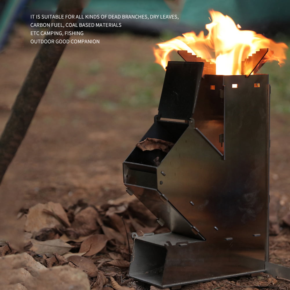 Portable Firewood stove stainless steel Outdoor Survival Camping Furnace #os 