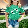 thumbnail image 2 of Bainana Little Girls Tops Sequin Print Short Sleeve Crew Neck Shirt Comfortable Leisure Summer Kids Outwear Green Size 8-9 Years, 2 of 4