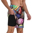 thumbnail image 2 of Kdxio Easter Eggs1 Print Men'S Swim Trunks With Compression Liner 7 Inch Inseam Quick Dry Swim Shorts, 2 of 7