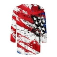 thumbnail image 4 of Patriotic T Shirts American Flag Shirt 4th of July Tee Shirt Fourth of July T Shirts Women Women's Fashion Tees Casual Crewneck 3/4 Sleeve Loose T Shirt Ladies Blouses Shirts, 4 of 5