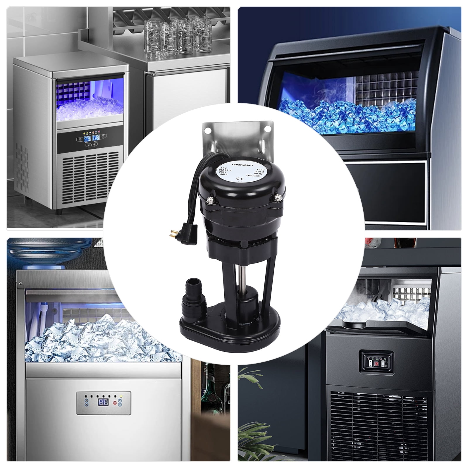 Miumaeov Ice Maker Water Pump 110V 3W 1450RPM, Quiet Replacement Ice Machine Pump, Compact Water Pump for Commercial Ice Maker Part Repair