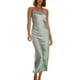 thumbnail image 3 of Txlixc Vestido con Hombros Descubiertos para Mujer, Color sólido Sin Espalda Correa elástica Superficie de Seda Una Pieza Elegante Vestido Largo de una Pieza Txlixc  Casual, 3 of 6