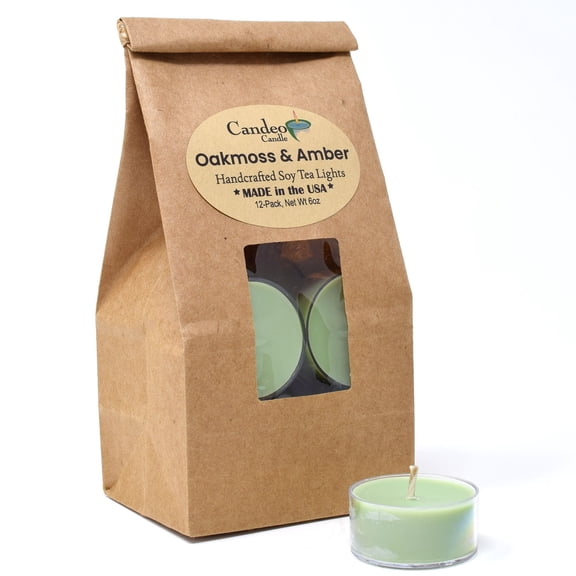 Oakmoss & Amber, Soy Tea Light 12-Pack