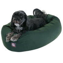 Majestic Pet Solid Poly/Cotton Bagel Dog Bed Machine Washable Green Small 24" x 19" x 7"