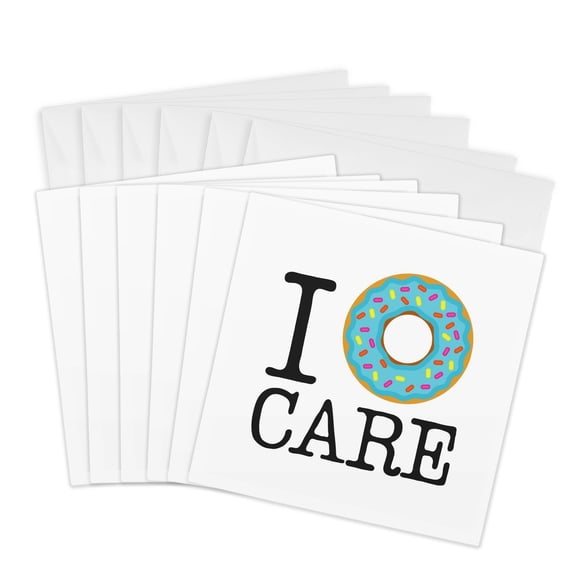 3drose, I Donut Care, 6 Greeting Cards with Envelopes